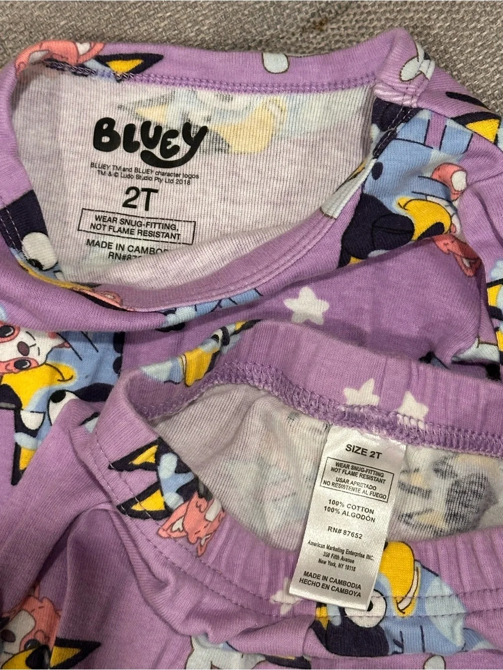 Purple Bluey Pajama Set